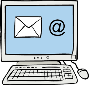 Zeichnung eine Computer-Bildschirms mit E-Mail-Symbol